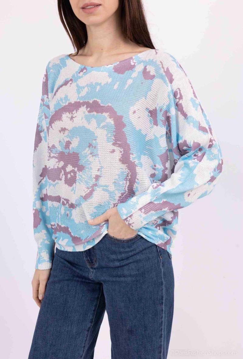 Pull à imprimé peinture artistique