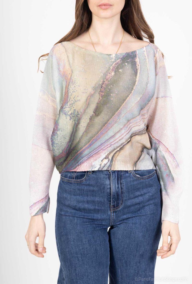 Pull court à imprimé liberté