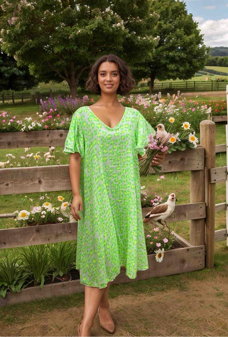 Robe léopard en coton