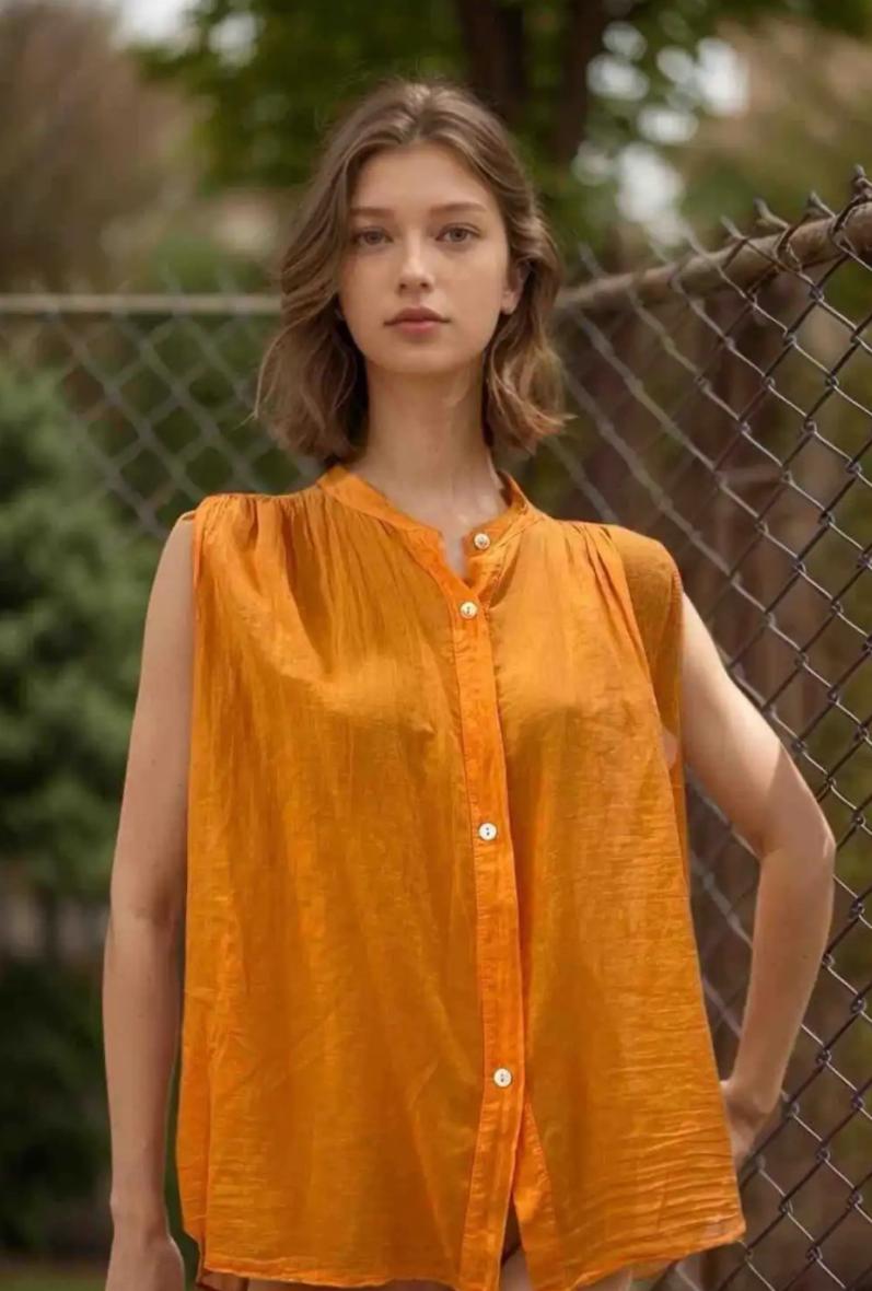 Chemise volante sans bras